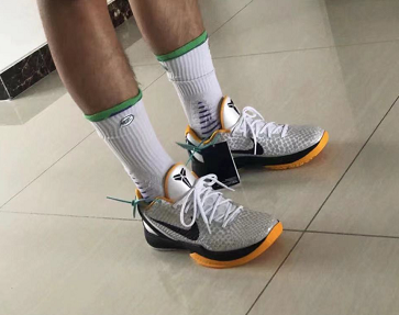 Nike Kobe 6 Del Sol White 季後賽 籃球鞋 運動鞋 黑/白/黃色 photo review